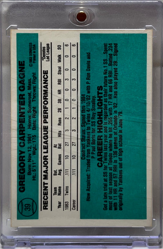 Greg Gagne - 1984 Donruss Rookie Card