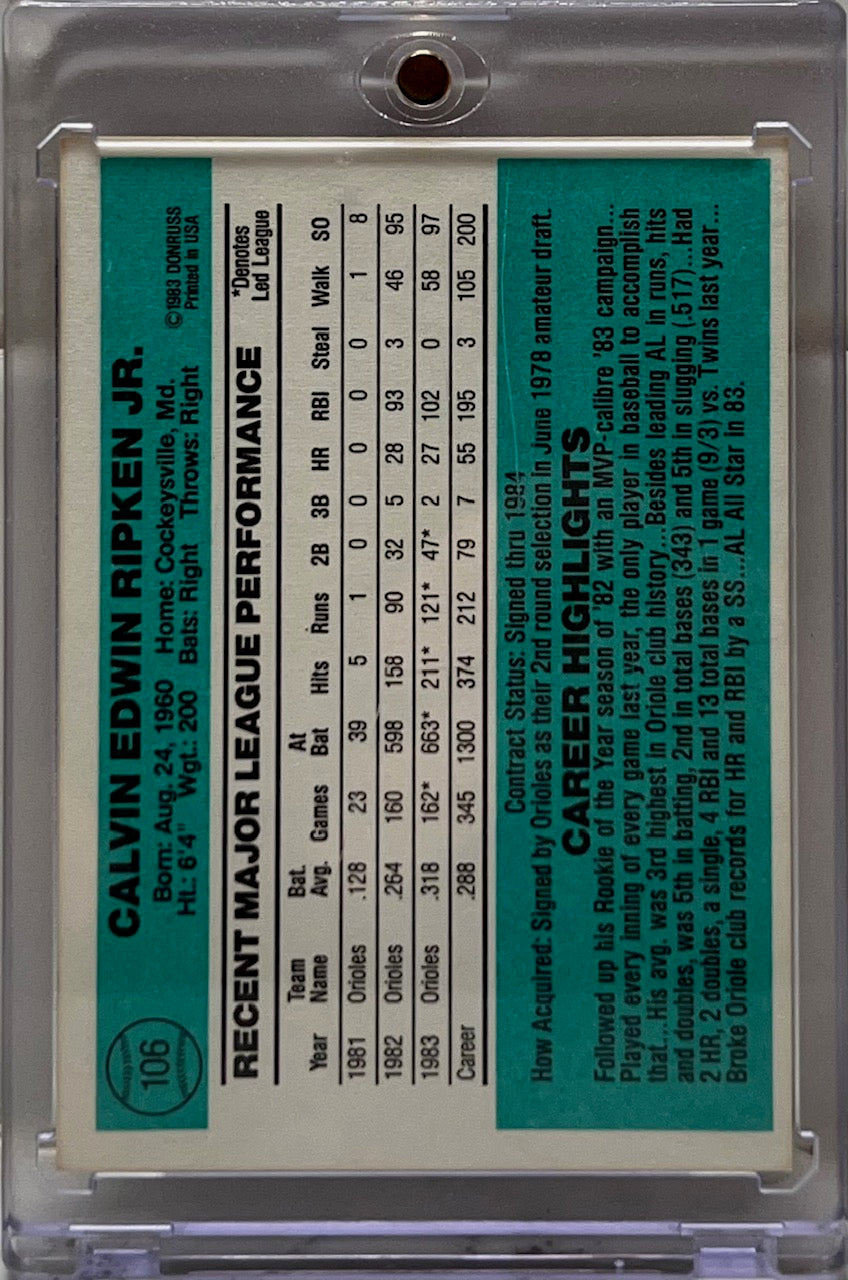 Cal Ripken - 1984 Donruss Card